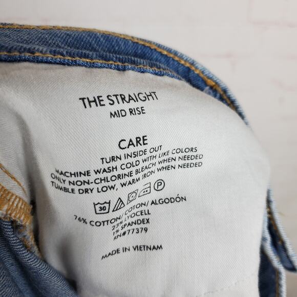 NEW Ann Taylor Straight Jeans Sz 14 Light Indigo Blue Wash Stretch Denim 28" Ins - Picture 12 of 16